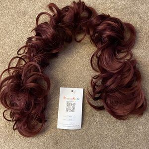 Red brown hair wrap for bun